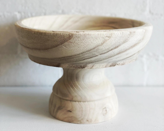 Wood Pedestal Bowl